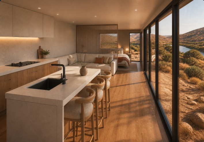 Glassline 38 Grand interior and exterior view 2